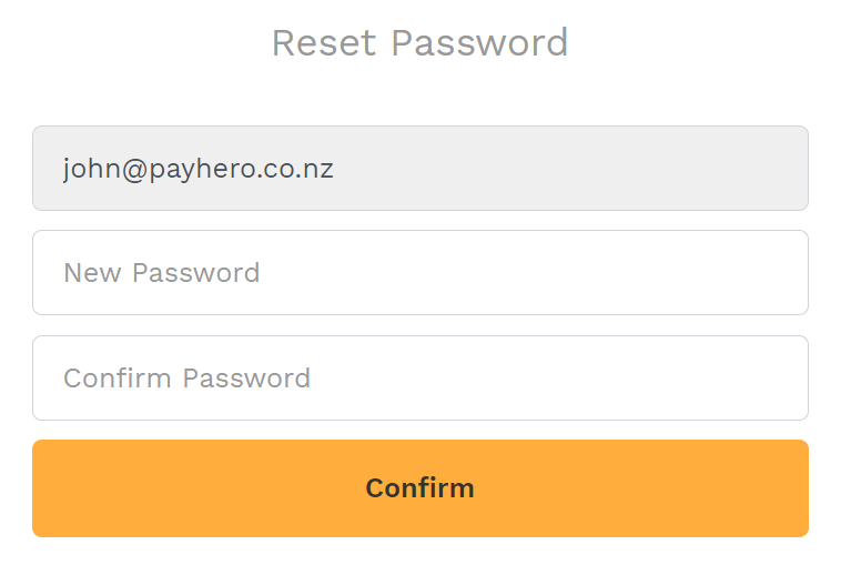 Form for creating a new FlexiTime password